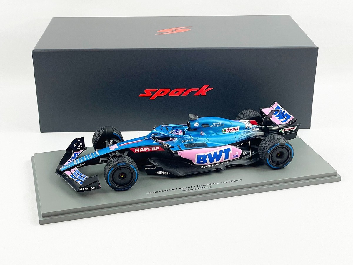 Alpine Renault BWT F1 A522 #14 Fernando Alonso Monaco GP 2022 1:18