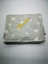 personalised  stunning embroidered BABY wrap animal print BLANKET
