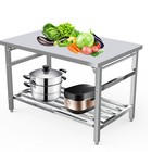 New Listing48" x 30" Stainless Steel Prep Table Folding Work Table w/ Adjustable Undershelf