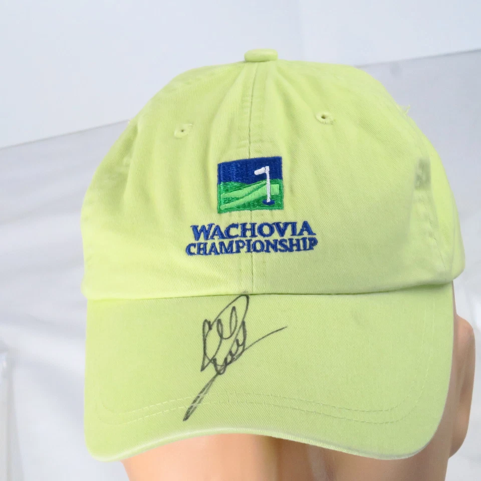 Sombrero de golf Kate Lord Wachovia Championship para mujer verde con tirantes autografiado Foto 2 de 4
