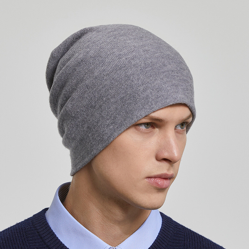 Men's 100 Wool Cashmere Beanie Warm Soft Slouchy Beanies Wool Cap Hat