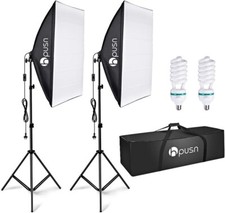 HPUSN Softbox Lighting Kit:Video Softbox-Professional Studio Photography Equipme
