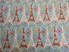 SPARKLING PARIS - Blank Quilting Fabric 100 Cotton BTY Eiffel Tower Fireworks