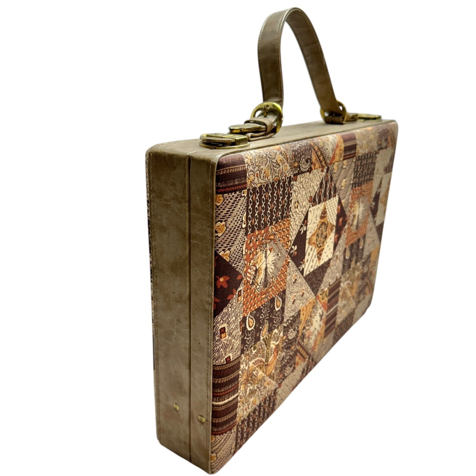 Vintage Patchwork Tapestry Briefcase With Handle … - image 3