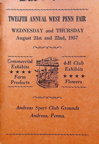West Penn Community Fair Program August 21 1957 Andreas Pa