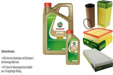 INSPEKTIONSKIT FILTER CASTROL 6L ÖL 5W30 für Audi A4 Avant 8D5 B5 2.5 TDI