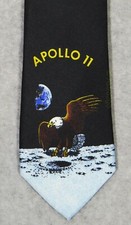 APOLLO 11--MOON EAGLE NEIL BUZZ TRANQUILITY SPACE Wild Ties Microfiber Necktie