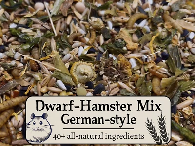 Dwarf Hamster Forage Mix - German-Style, 40+ all-natural ingredients