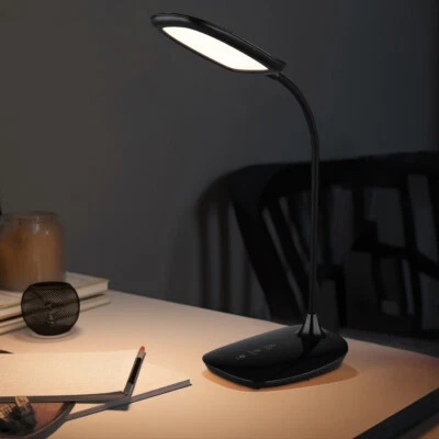 Tischlampe Tischleuchte Leselampe dimmbar flexibel schwarz Touch LED H 40 cm - Bild 1 von 4