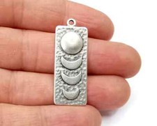 Moon Hammered Charms State of The Moon Crescent Pendant Antique Silver G27992