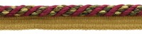 "Kirschrot, OlivgrüN, Gold, Schwarz 3/8\" Zierlippenkordel [18 Yards] DÉCopro"