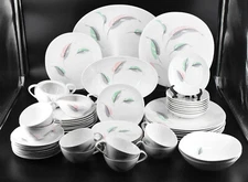 VTG Kokura Ware Fairwin China Pink Leaves 8 Settings Hostess Set Bowls 64PC