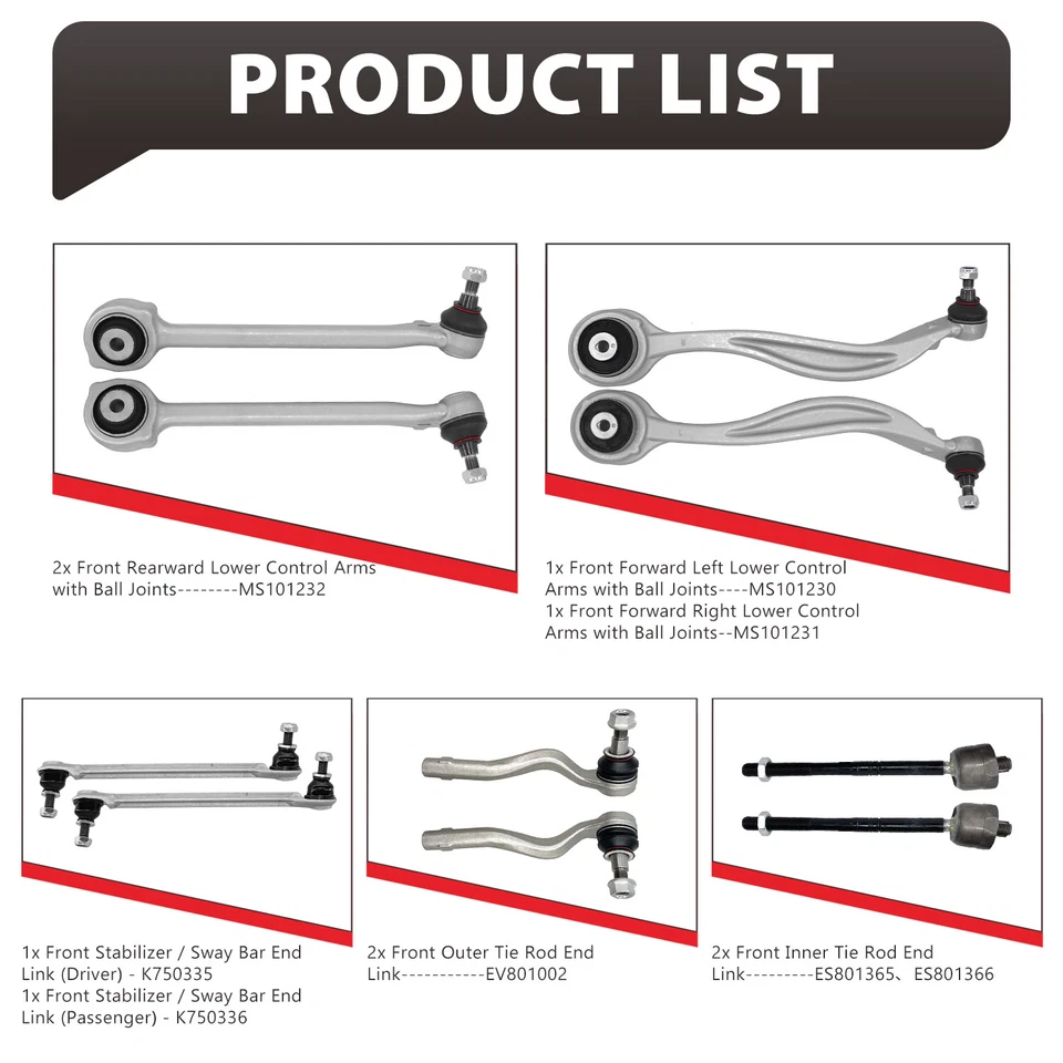 10 шт передних рычагов управления шарнирное соединение стабилизаторы подвески звено для 2013-15 Benz GLK350 GLK250 - Изображение 3 из 4