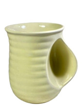 DEI Dennis East Hand Warmer Yellow Mug Coffee Tea Stoneware Right Hand 16 Oz
