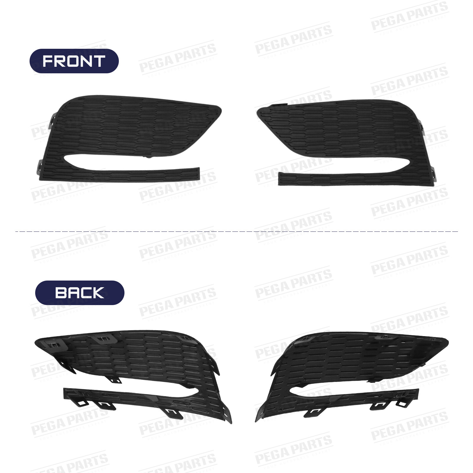 Front Bumper Cover Upper Lower Grille Grill For 2016-2018 Chevrolet Chevy Cruze