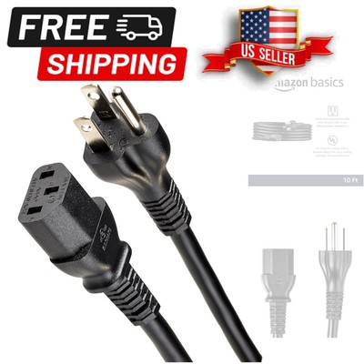 Safely Power Your Devices: 10FT 5-Pack Replacement Power Cords for Electronics