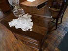 Antique Oak Washstand with towel Bar 36" refinished 1900's 2 drawers 2 doors — photo 3