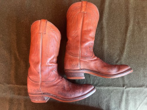 Vintage Tony Lama Men's Western Cowboy Brown Boots 4013 Size 12 D Made in USA - Picture 2 of 7