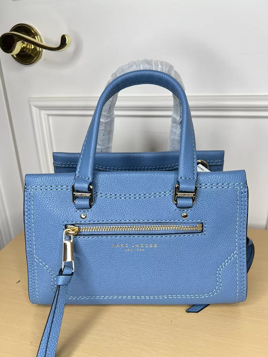 NWT Marc Jacobs Mini Cruiser Pebbled Leather Satchel Tote Blue