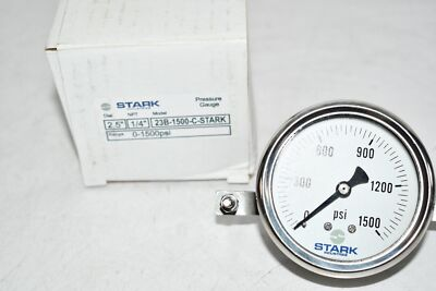 #ad NEW Stark Industries 23B 1500 C Pressure Gauge 2 1 2#x27;#x27; 1500 PSI 1 4#x27;#x27; NPT $31.98