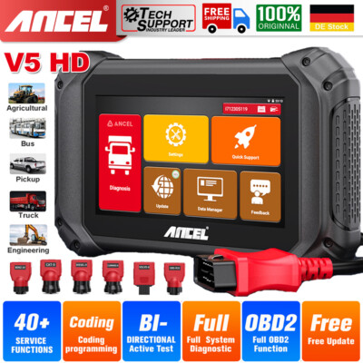 ANCEL LKW Trucks Profi Diagnosegerät komplett System OBD2 Scanner Für Iveco MAN