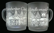 2~Vint~NURNBERGERCHRISTKINDLESMART~Frosted~0.21lr~MUG~Christmas~DURALEX~France