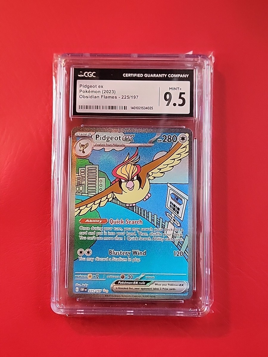 CGC 9.5 Mint Plus Pidgeot ex 225/197 Sv03: Obsidian Flames Holo