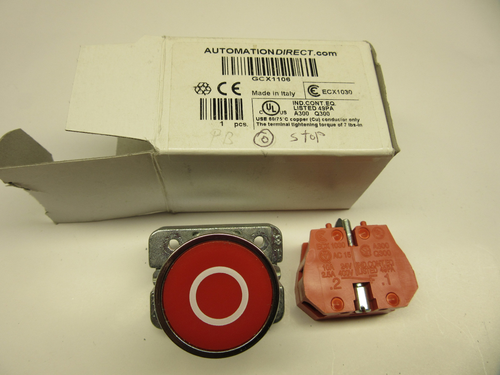 1106 Button AutomationDirect GCX1106 Red Stop Push Button NEW!!! in Box | eBay