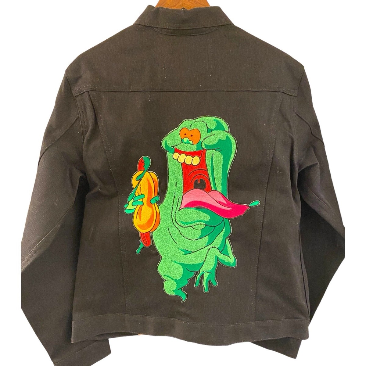 NAKED & FAMOUS Denim Jacket - Ghostbusters Slimer Sz Large
