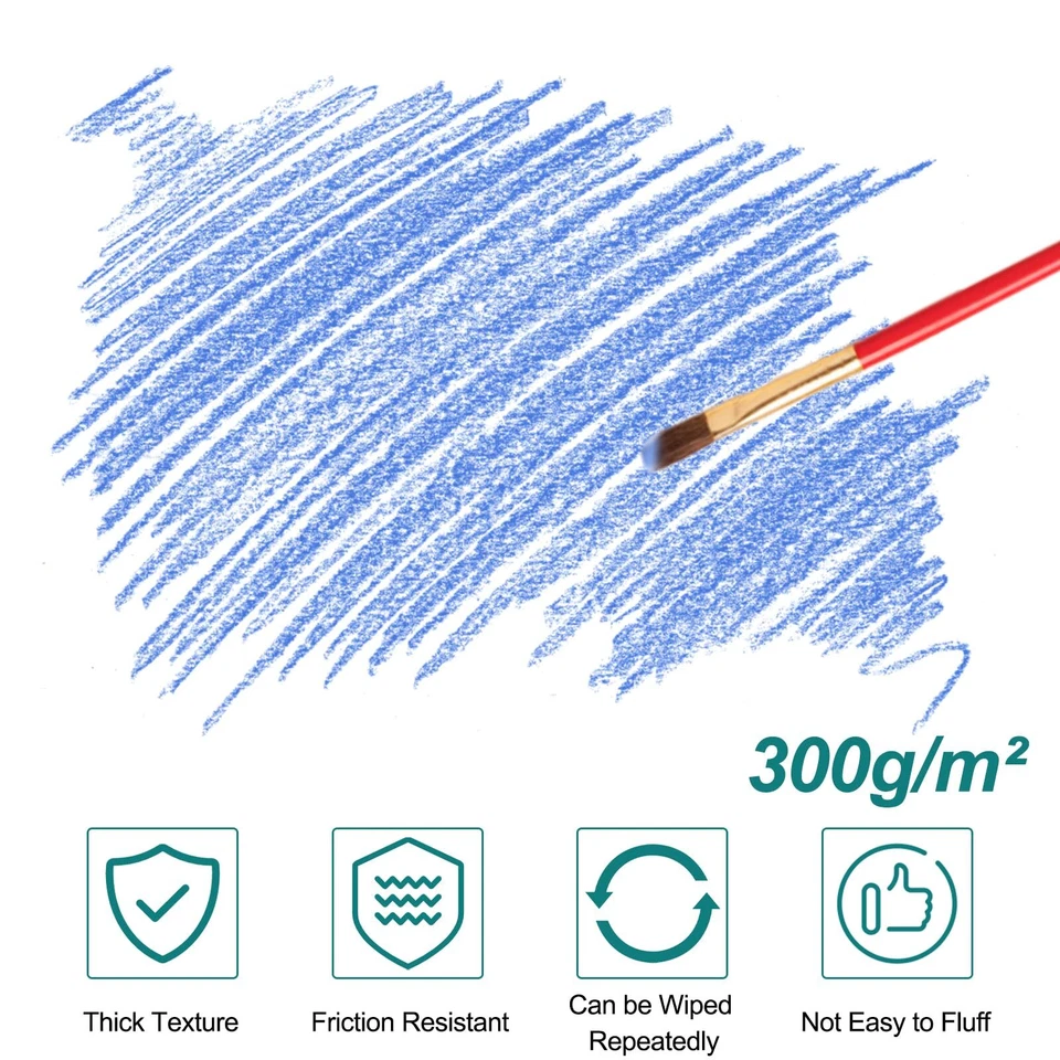 Papier Aquarelle 40 Feuilles 300 Gsm Carnet Aquarelle A4 Blanc Feuille Aquare... - Photo 3/4