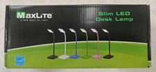 MaxLite Slim LED Black Desk Lamp USB 2.0 Port Touch On Off Adjustable Neck - New