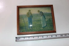 VTG  The Angelus  by Jean-Francois Millet  Framed Print Under Convex Glass