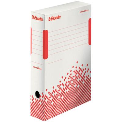 Esselte Archiv-Schachtel SPEEDBOX, DIN A4, weiß/rot,(B)80 mm