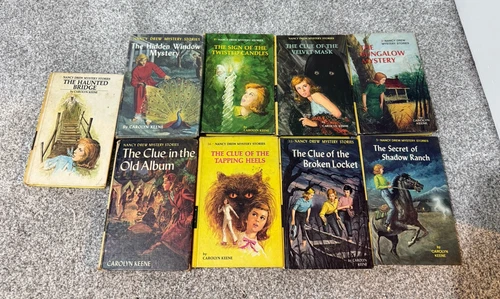 Lot of 9 Vintage Nancy Drew Matte HC Books 50s-70s 3 5 9 11 15 16 24 30 34