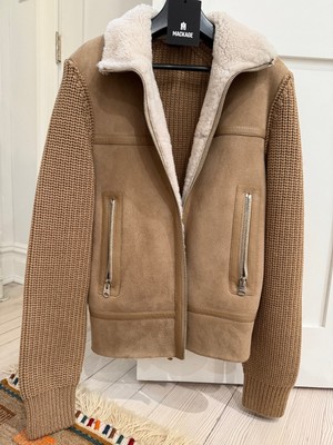MACKAGE Mixed Media Shearling Jacket- LIGHT CAMEL-NATURAL - small