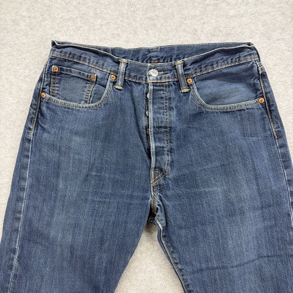 Pantalones de mezclilla Levis 501 CT para hombre 33x30* azules botones mosca cónicos personalizados clásicos Foto 4 de 4