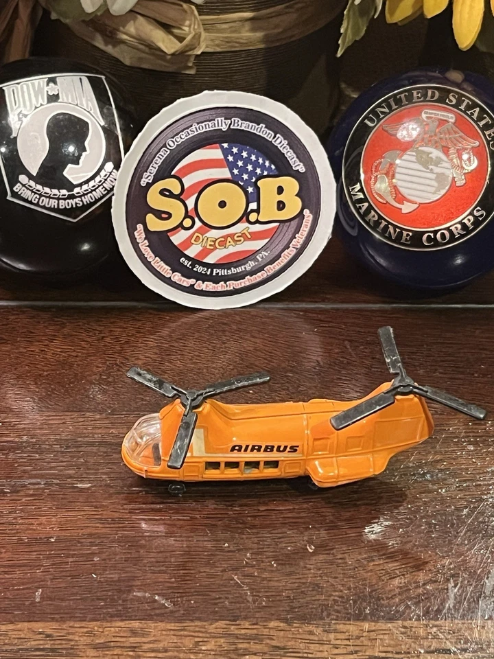 Corgi Juniors Airbus Helicóptero Lâmina Dupla Laranja Diecast 1:64 USADO EX Estado - Imagem 2 de 4