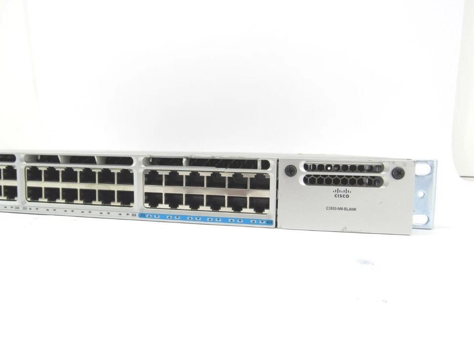 Cisco WS-C3850-12X48UL 48 Port 10/100/1000 Modular Gigabit Network Switch w/RMK - Image 4 of 4