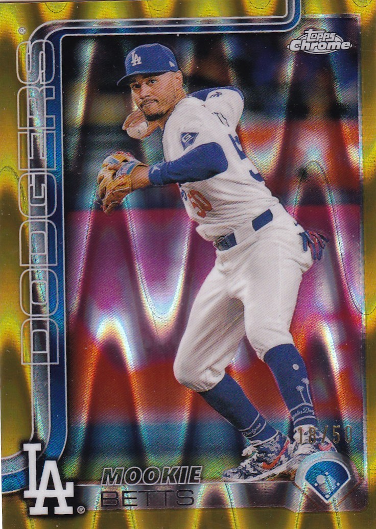 2025 Topps Chrome Gold Wave #50 Mookie Betts 18/50