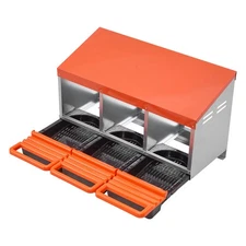 Uimoso 3-Compartment Metal Chicken Nesting Box with Egg Collection Lids
