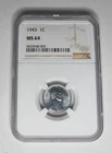 1943 U.S. One Cent * Steelie * NGC MS64 * War Time Cent * No Reserve