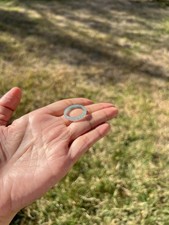 Thin Icy Green 100 Natural Grade A Jadeite Jade Band Ring US 9 B460 5