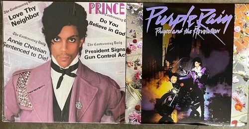PRINCE REISSUE LP LOT - CONTROVERSY/PURPLE RAIN warner music vinyl album VG+