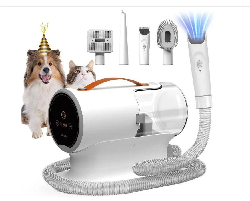 AIRROBO DOG GROOMING VACUUM, DOG GROOMING KIT, 12000PA STRONG, PG100 - WHITE