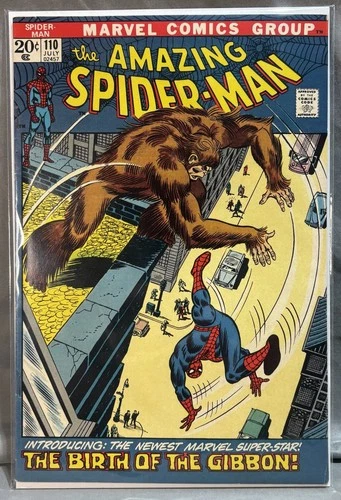 The Amazing Spider-Man #110 (1972) - 1st App. Gibbon - Last Stan Lee - F/VF