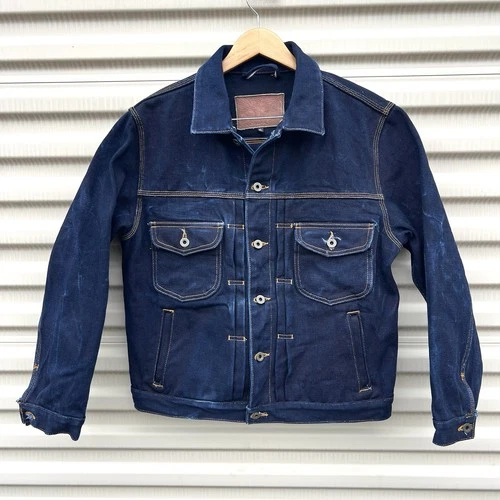 Brave Star Dark Blue Mojave Jacket 21.5oz Frankenstein Selvage Denim Made USA XL - product listing photo