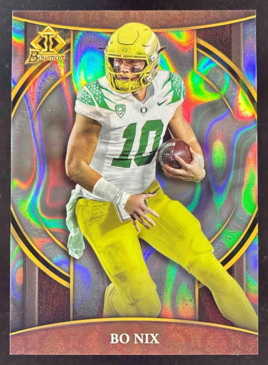 2022 Bowman University Chrome Invicta Lava Refractor #BI-19 Bo Nix /150