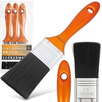 3X Lackpinsel 38 Mm Flachpinsel Lackierpinsel Malerpinsel Lasurpinsel Farbpinsel