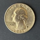 Washington Silver Quarter US 25C - 90% Silver 1962 D