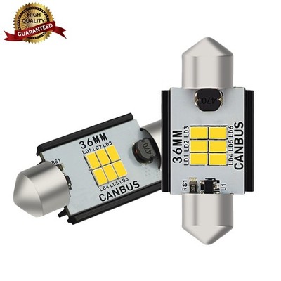 2X 6000K 6418 6411 Canbus LED License Plate Tag Light Bulb For BMW Audi Mercedes